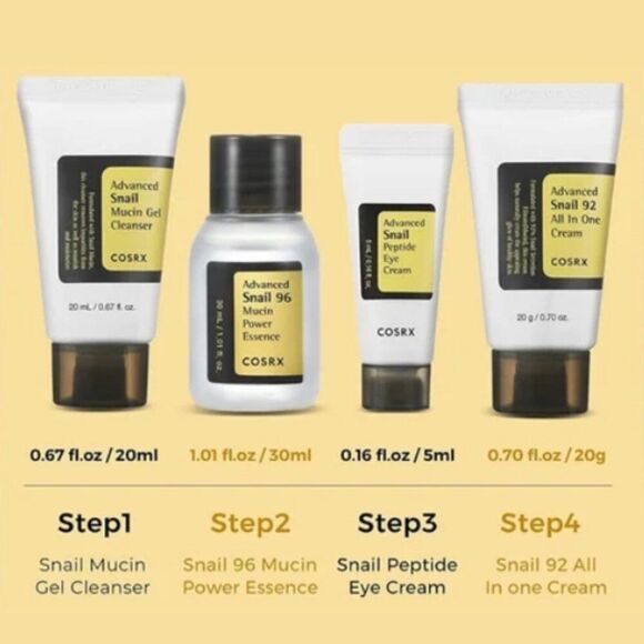 NIB - COSRX All About Snail Skincare Kit - 4pc - Picture 2 of 11